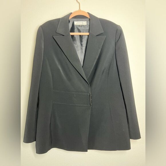 TAHARI Arthur S. Levine Blazer NWOT Black One-Button Size 16 - Picture 1 of 12
